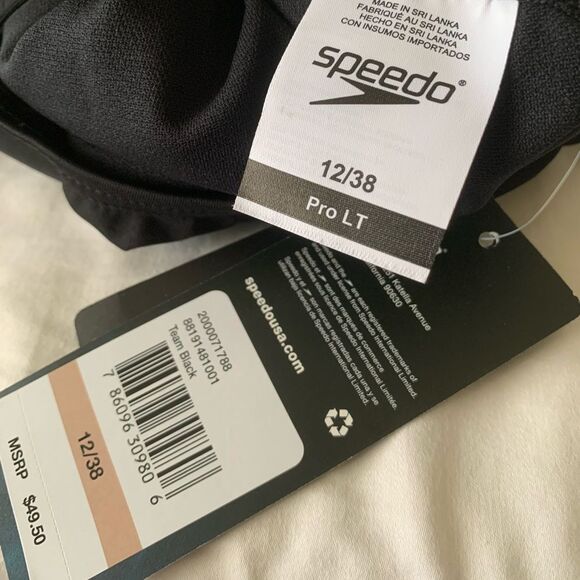 Speedo Black Pro LT One Piece Womens Swimsuit Size 12/38 Lessons/Competition - Picture 8 of 9